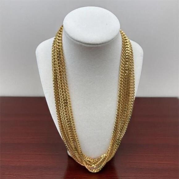 12mm Stainless Steel Gold Plated Mens Cuban Curb Necklace Chain 24 inches - Picture 1 of 4